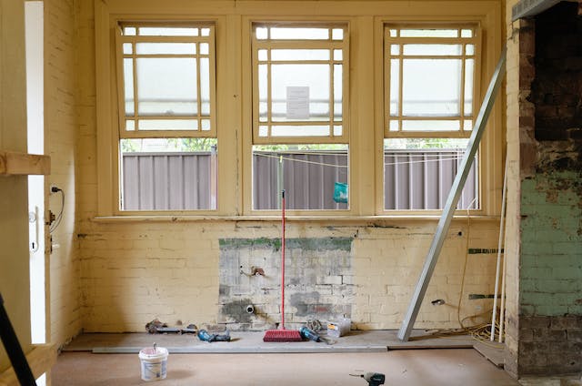 An empty house in the middle of cleaning and renovation.